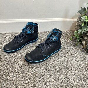 Palladium Women’s High Top Sneaker Boots Size 5.5 Lace Up Black Shimmer Shiny